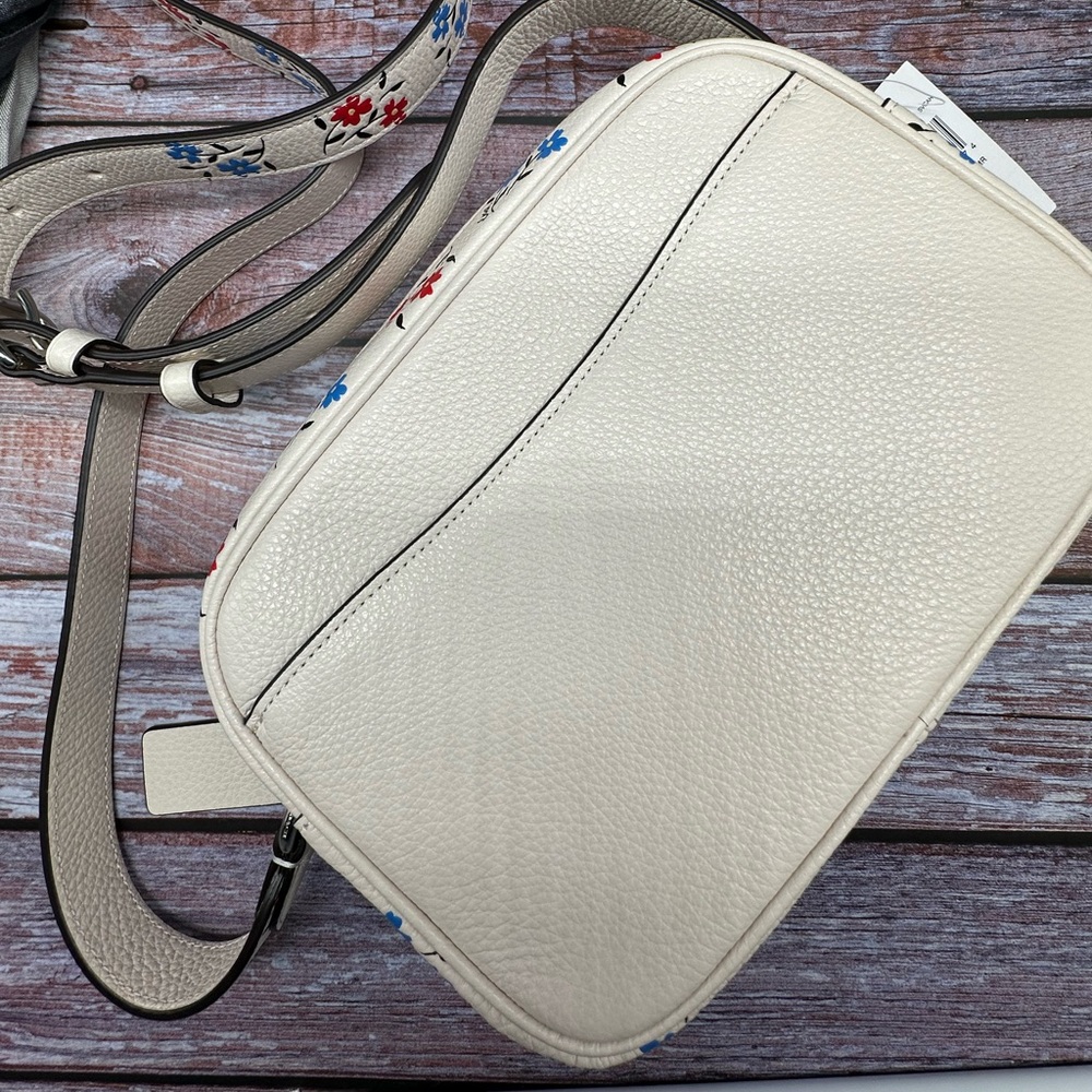 COACH | Cream Crossbody Camera Bag with Floral Print Optional Strap NWT - Picture 2 of 11